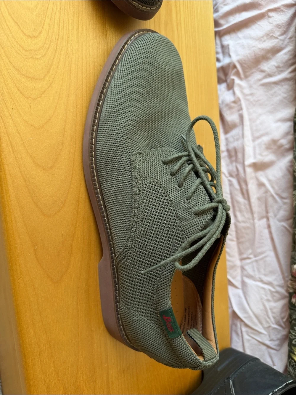 G.H. Bass & Co. Olive Knit Lace-Up Derbys